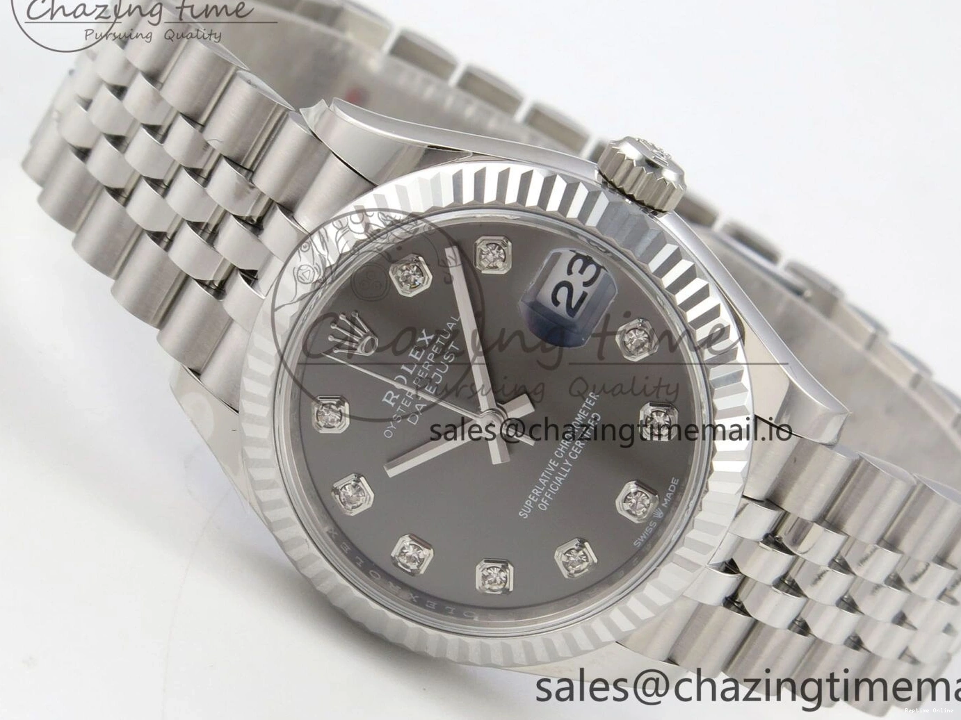 0228 Popular DateJust 31 278274 THBF 1:1 Best Edition 904L Steel Gray Diamond Dial on SS Jubilee Bracelet HZ Cal. 5